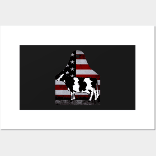 American Flag Ear Tag - Holstein - NOT FOR RESALE WITHOUT PERMISSION Posters and Art